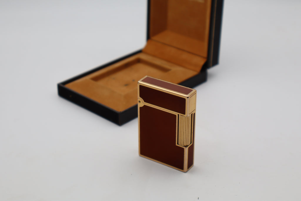 S.T. Dupont Ligne 2 Dual Flame Brown Laque de Chine with box