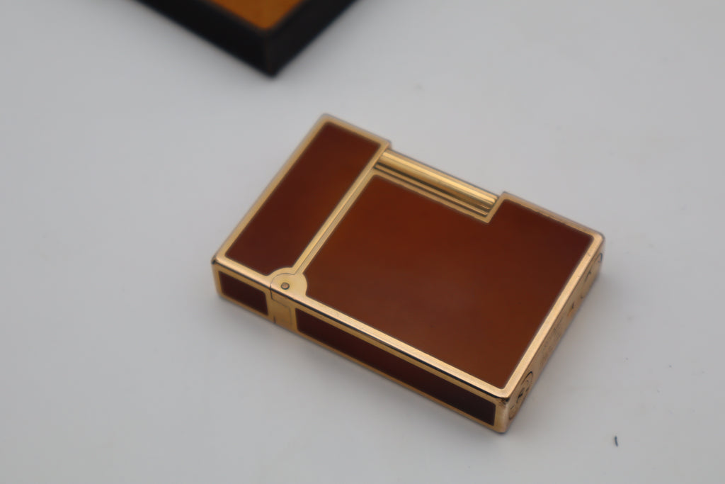 S.T. Dupont Ligne 2 Dual Flame Brown Laque de Chine with box