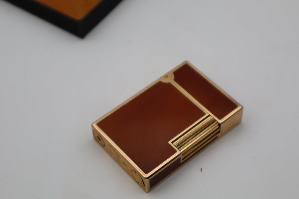 S.T. Dupont Ligne 2 Dual Flame Brown Laque de Chine with box