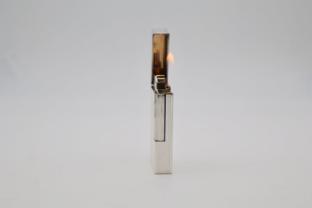 S.T. Dupont Ligne 2 silver vertical stripes lighter