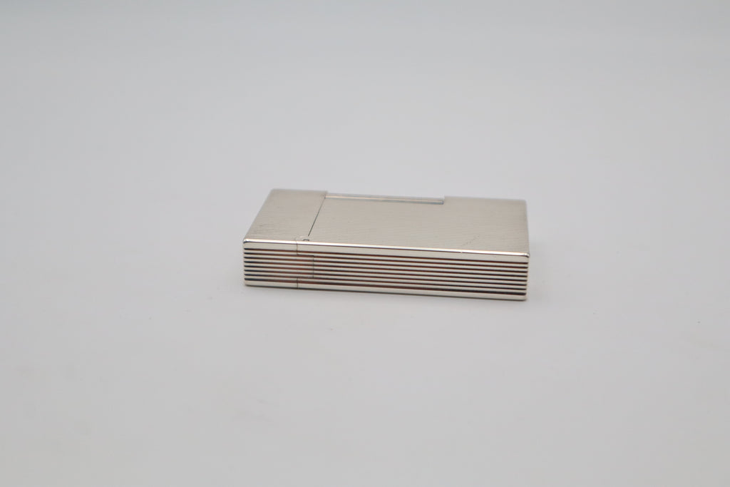 S.T. Dupont Ligne 2 silver vertical stripes lighter
