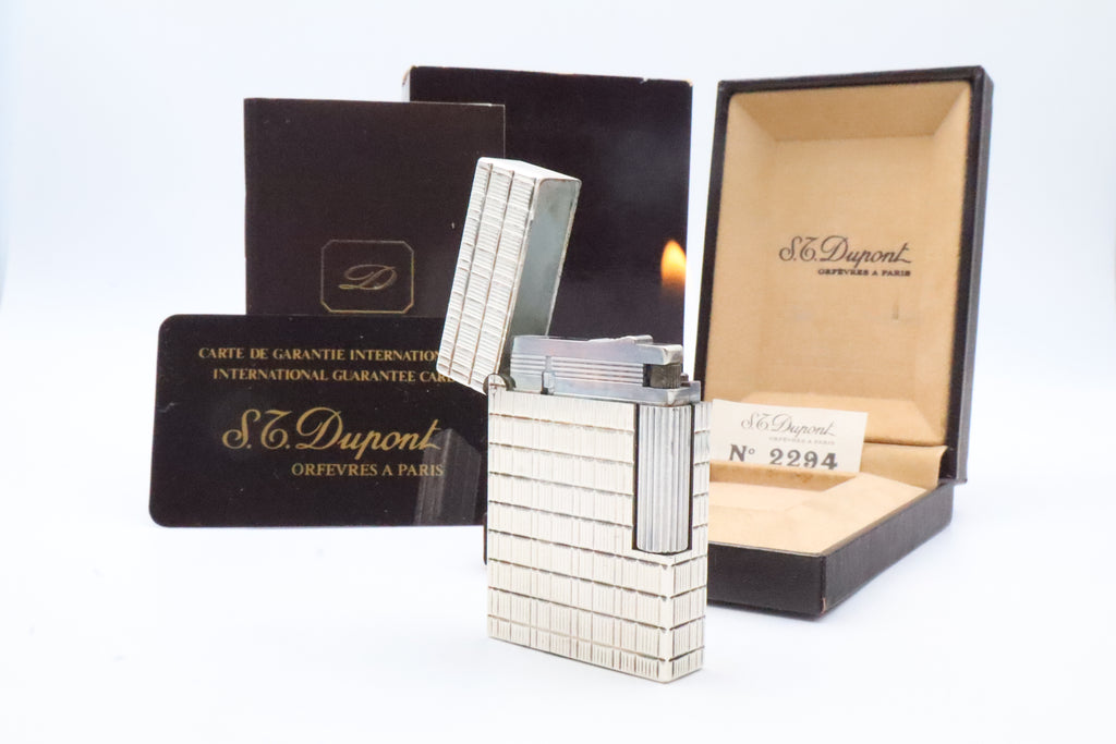 S.T. Dupont Ligne 2 Prince of Wales Silver NEW OLD STOCK lighter
