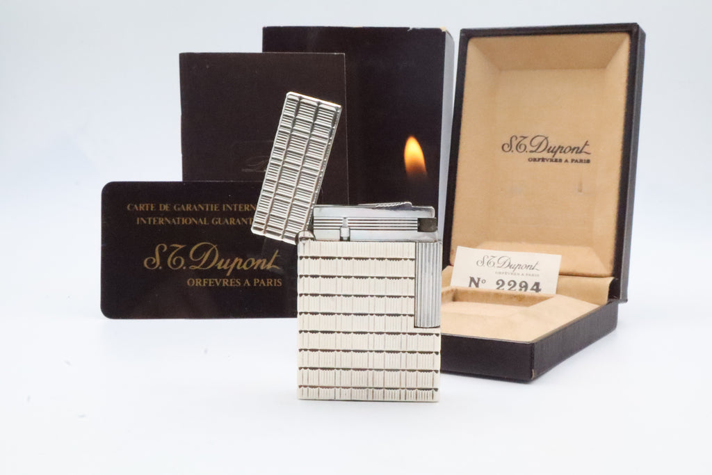 S.T. Dupont Ligne 2 Prince of Wales Silver NEW OLD STOCK lighter