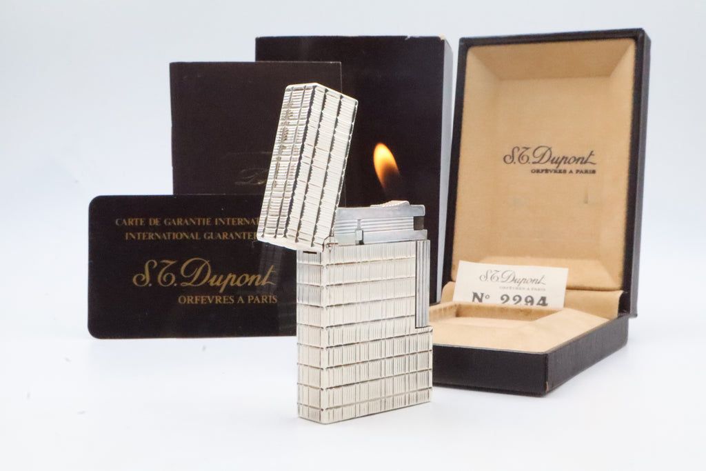 S.T. Dupont Ligne 2 Prince of Wales Silver NEW OLD STOCK lighter