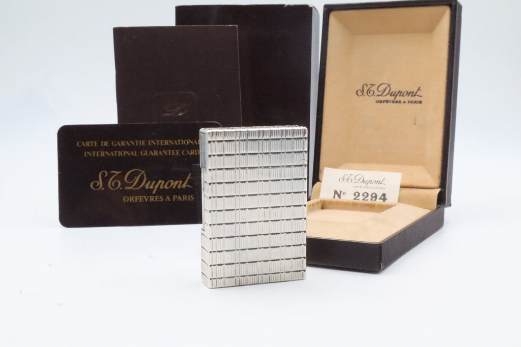 S.T. Dupont Ligne 2 Prince of Wales Silver NEW OLD STOCK lighter