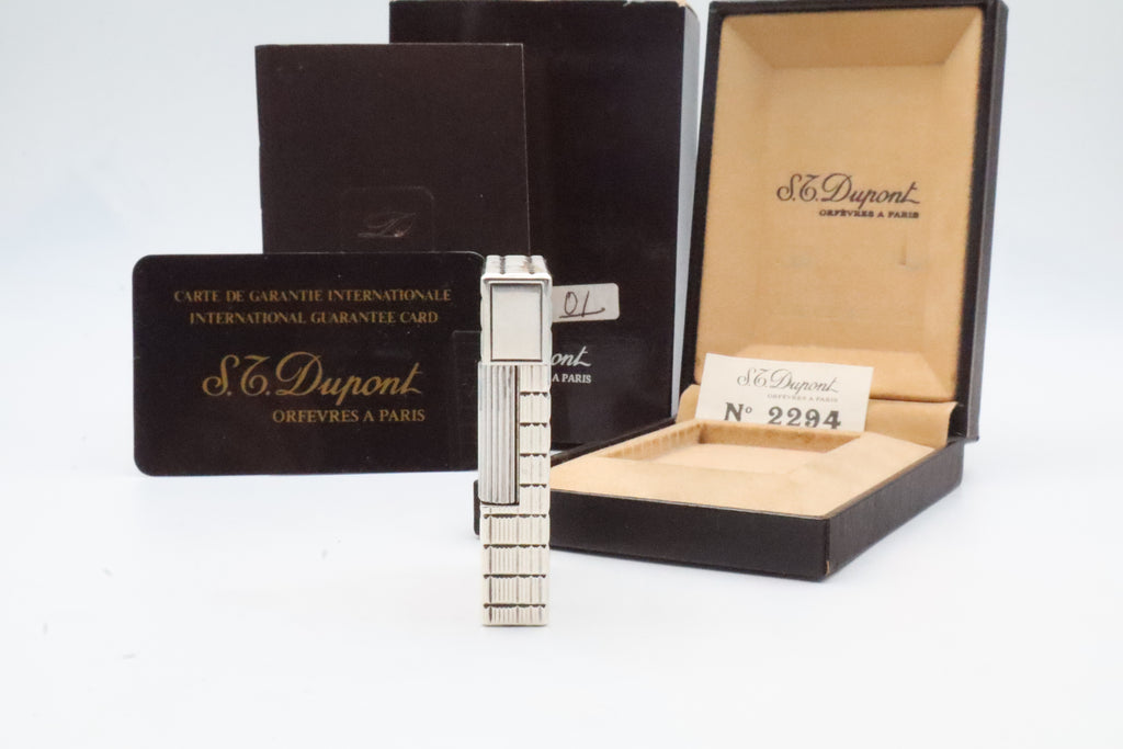 S.T. Dupont Ligne 2 Prince of Wales Silver NEW OLD STOCK lighter