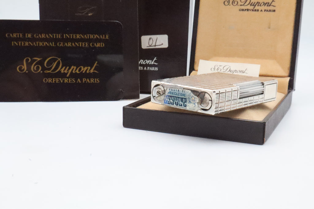 S.T. Dupont Ligne 2 Prince of Wales Silver NEW OLD STOCK lighter