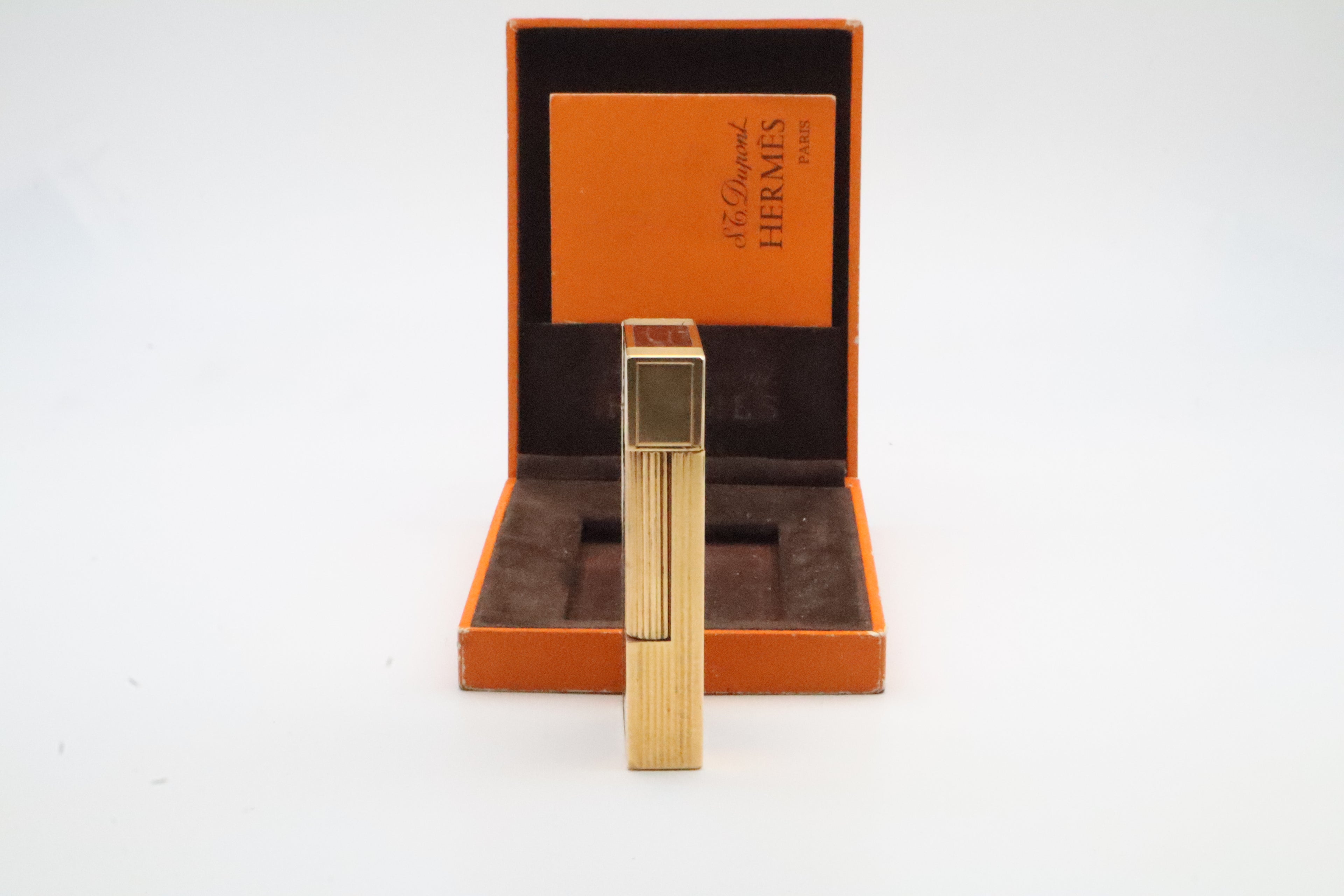 S.T. Dupont Hermes Ligne 2 gold plated crocodile leather lighter
