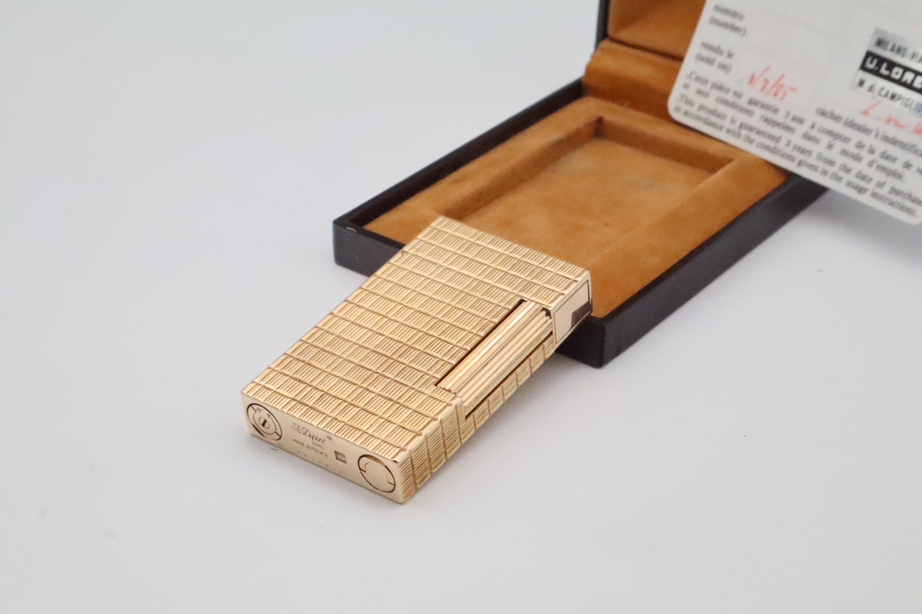 S.T. Dupont Ligne 2 gold large model lighter prince of wales NEW OLD STOCK condition