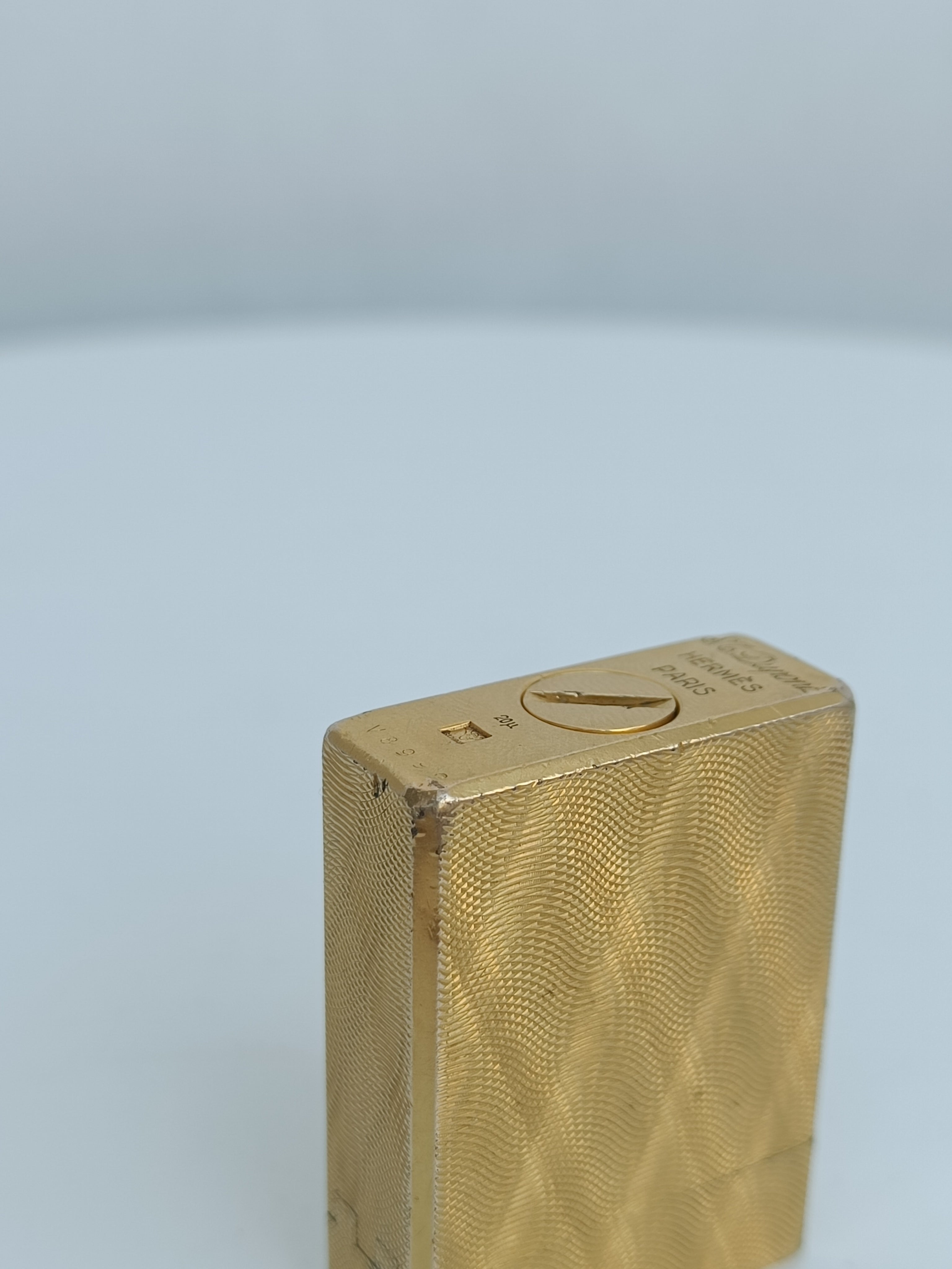 S.T. Dupont x Hermès Small Ligne 1 gold peacock feather