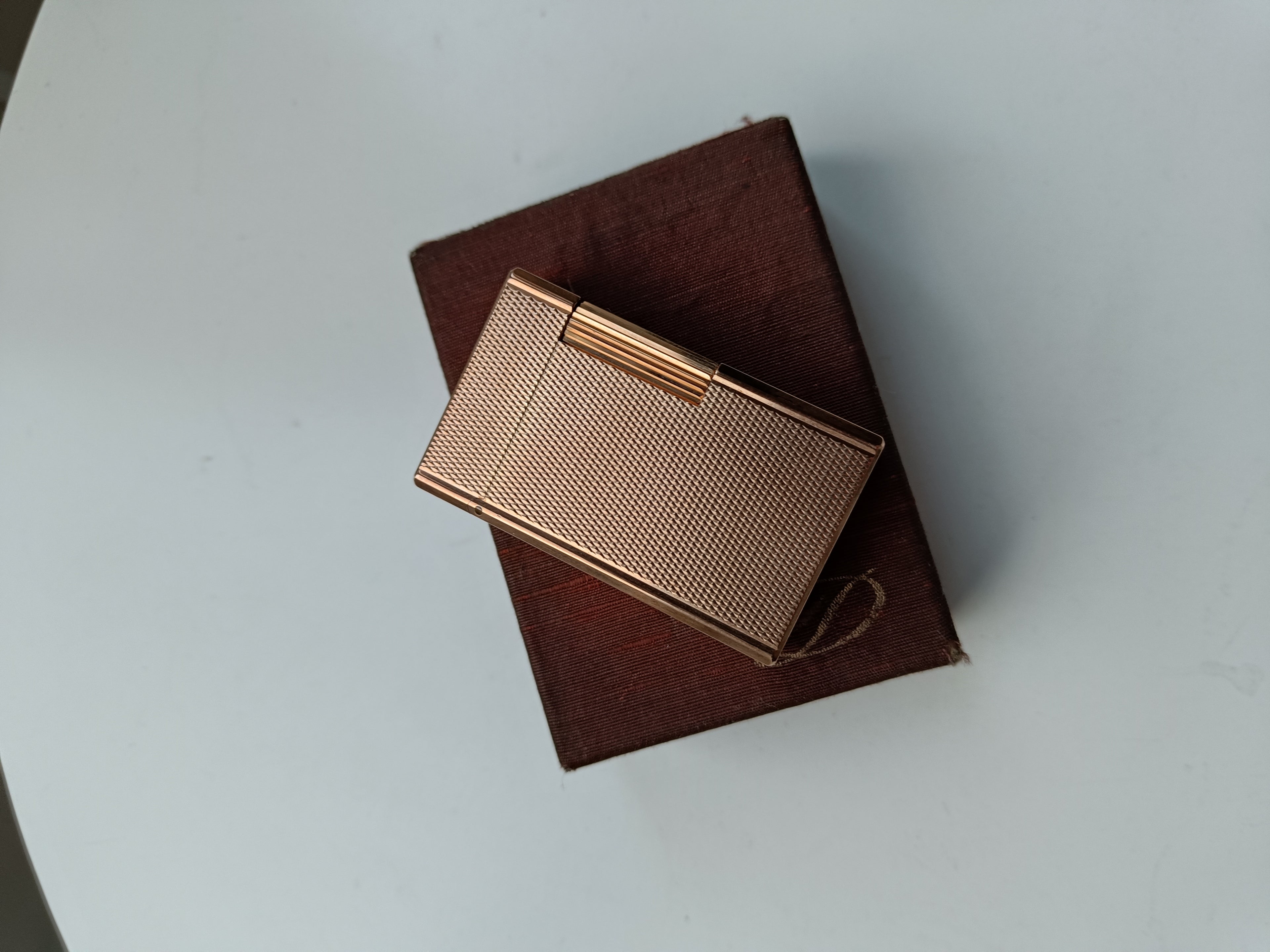 Mint S.T. Dupont Ligne 1 pattern gold with box and papers