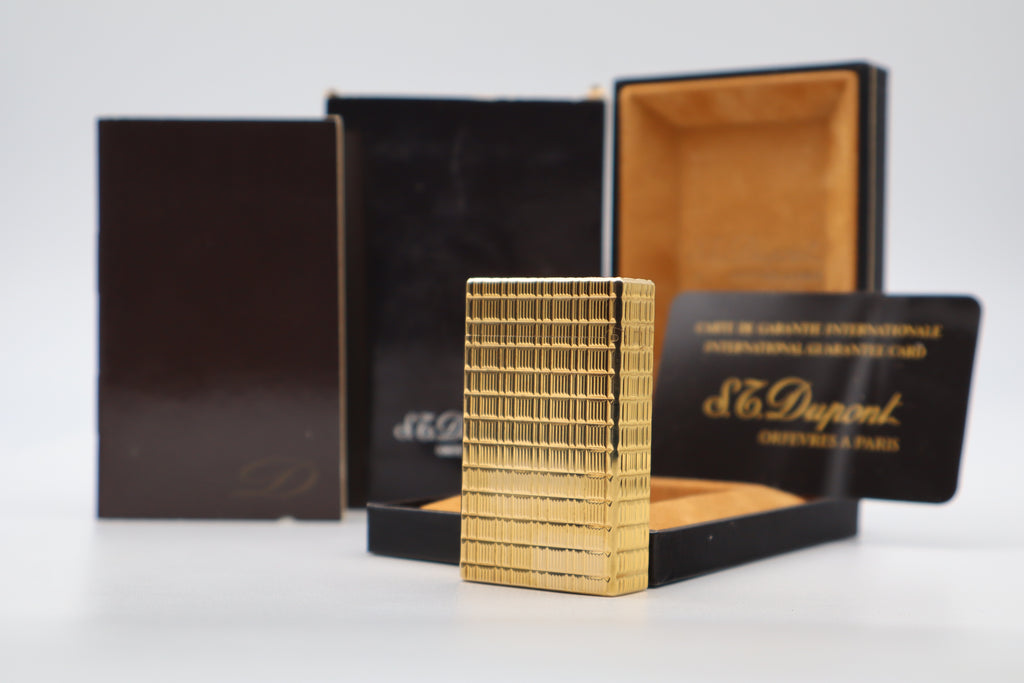 S.T. Dupont Ligne 1 gold Prince of Wales lighter NEW OLD STOCK