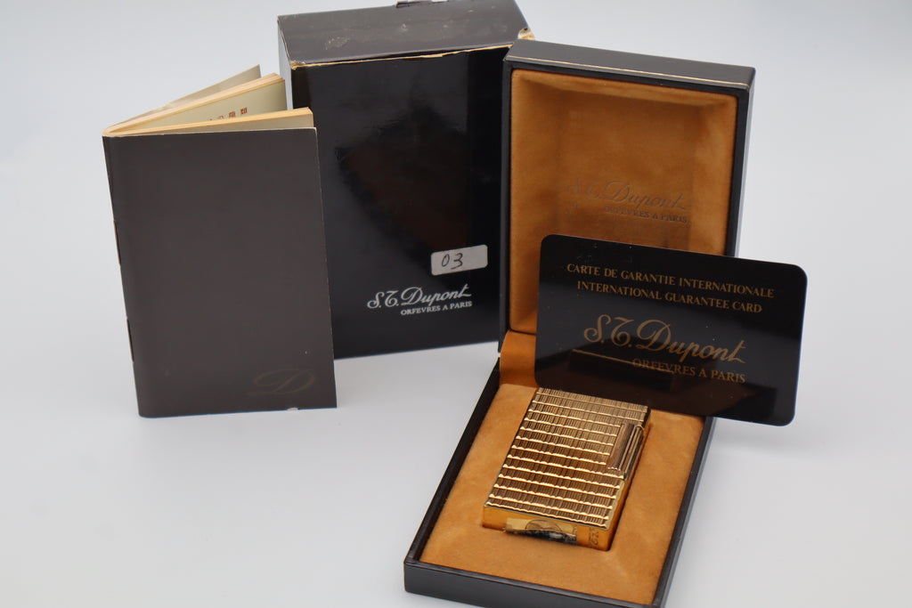 S.T. Dupont Ligne 1 gold Prince of Wales lighter NEW OLD STOCK