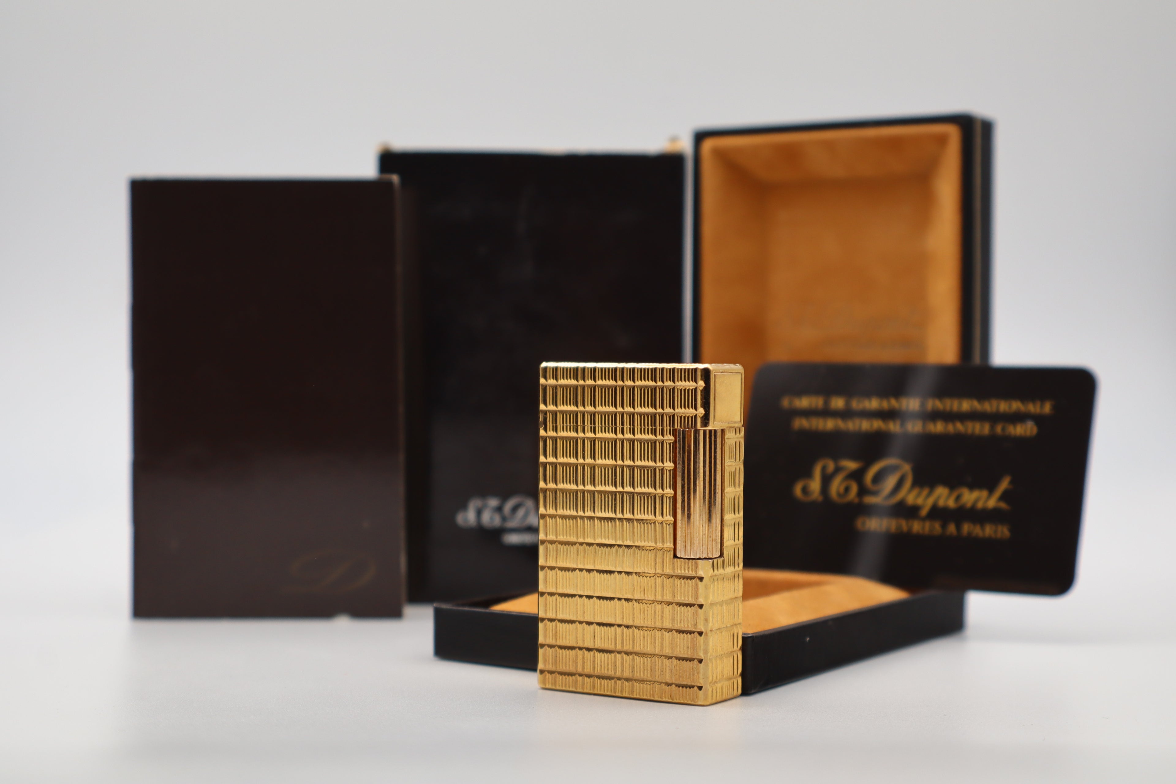 S.T. Dupont Ligne 1 gold Prince of Wales lighter NEW OLD STOCK
