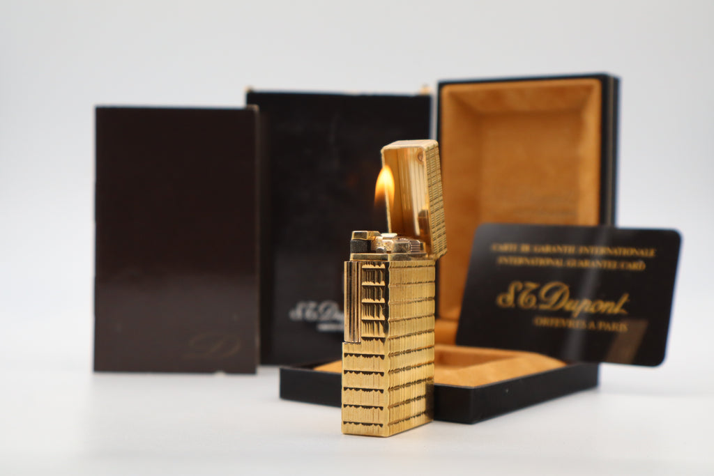S.T. Dupont Ligne 1 gold Prince of Wales lighter NEW OLD STOCK