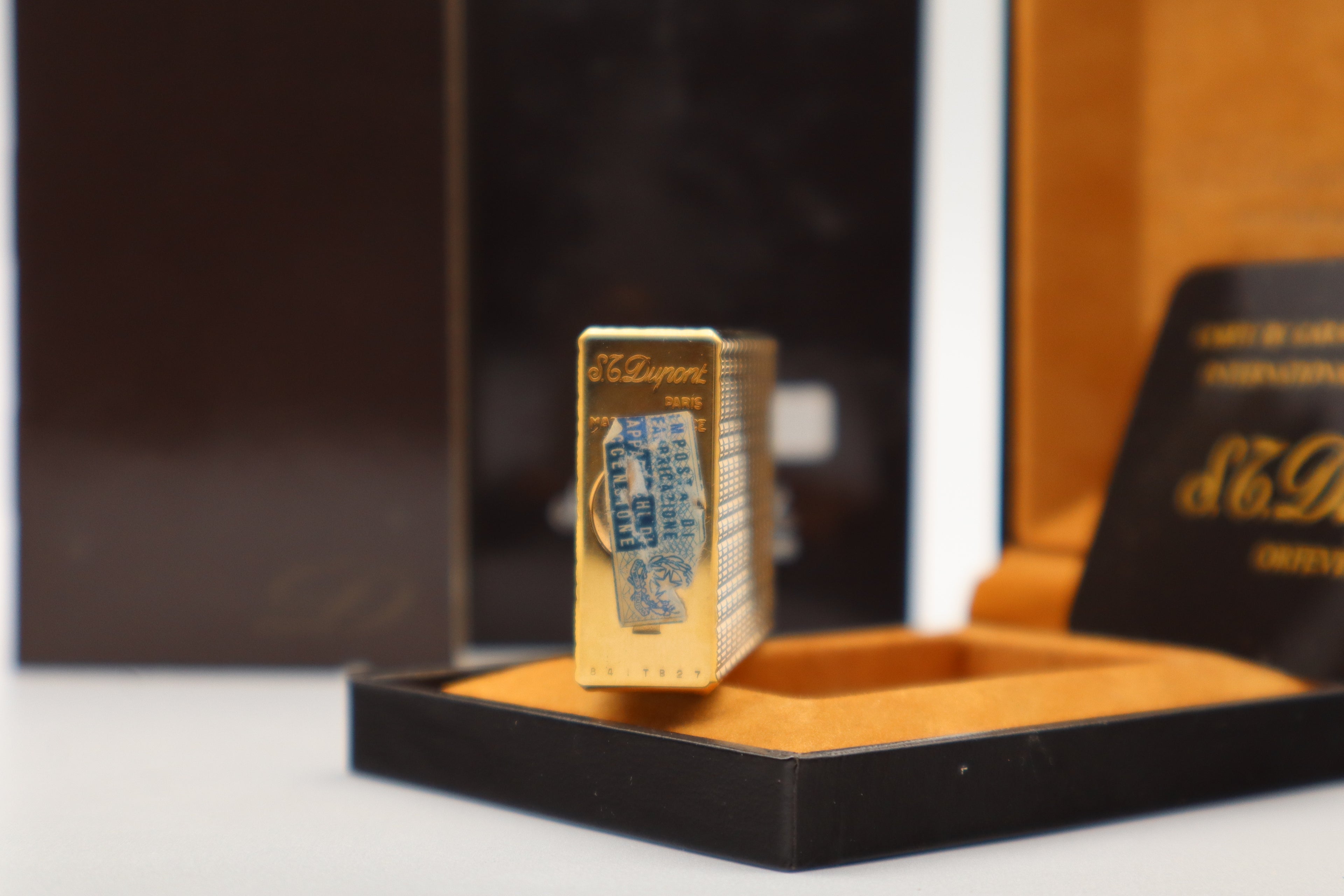 S.T. Dupont Ligne 1 gold Prince of Wales lighter NEW OLD STOCK