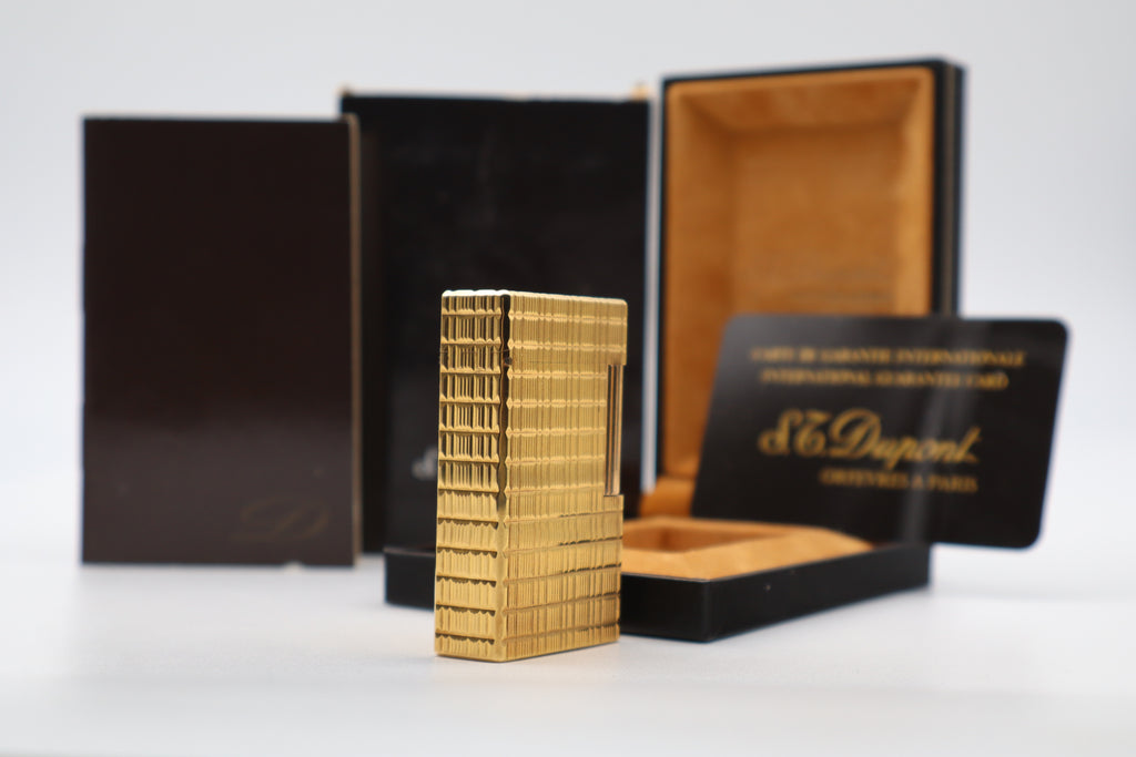 S.T. Dupont Ligne 1 gold Prince of Wales lighter NEW OLD STOCK