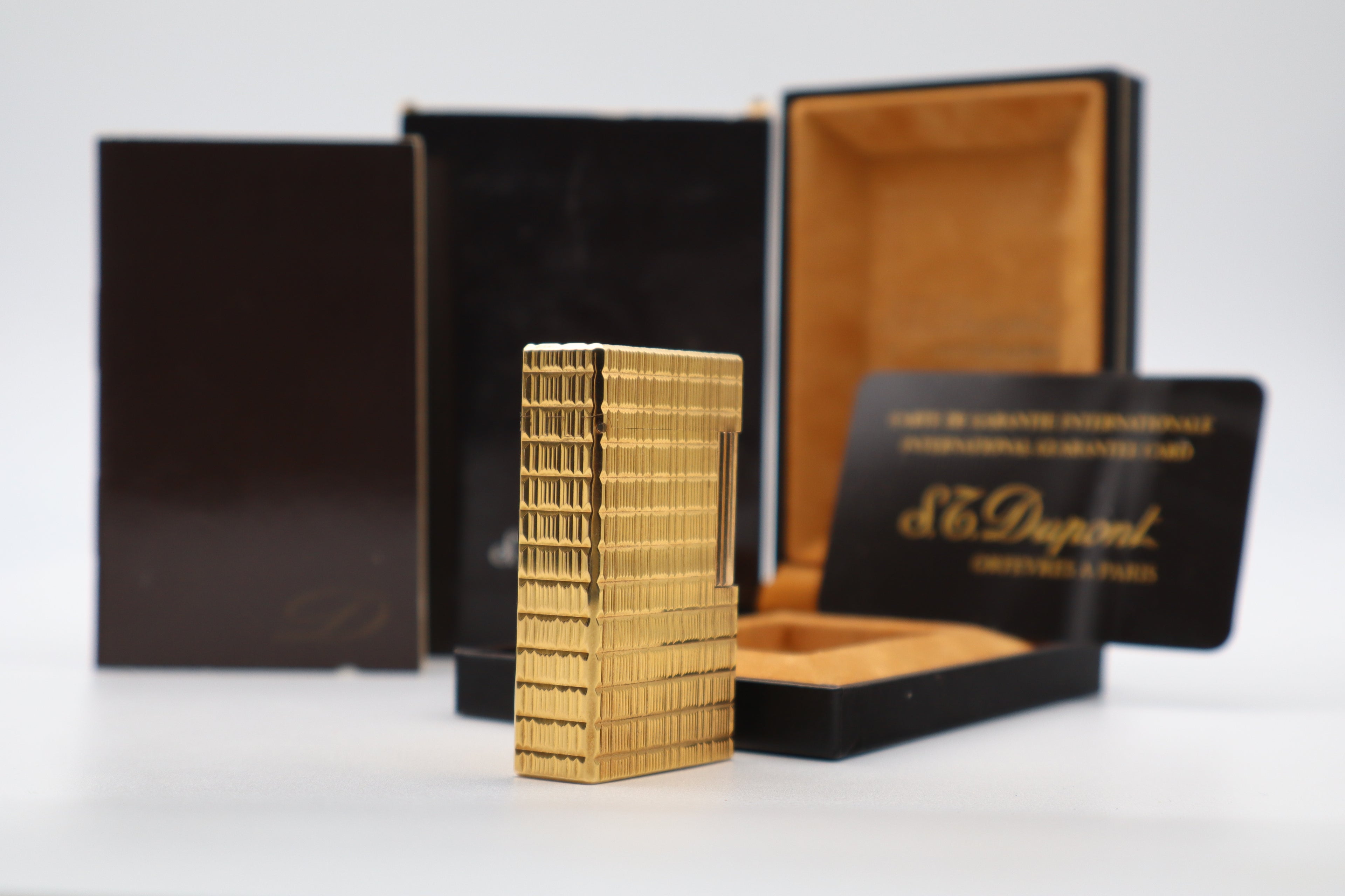 S.T. Dupont Ligne 1 gold Prince of Wales lighter NEW OLD STOCK