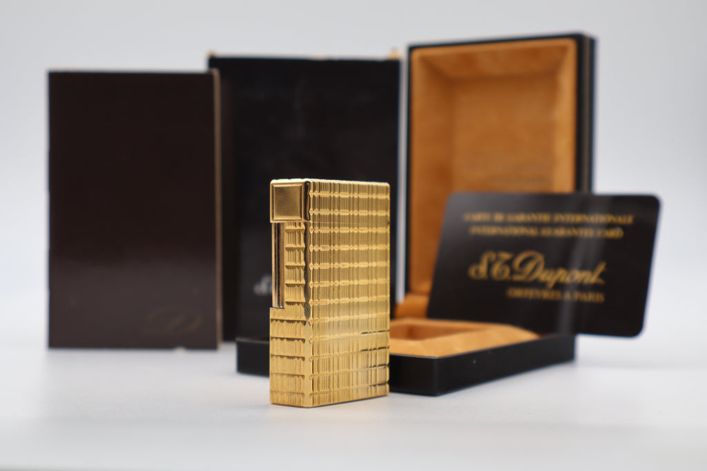 S.T. Dupont Ligne 1 gold Prince of Wales lighter NEW OLD STOCK