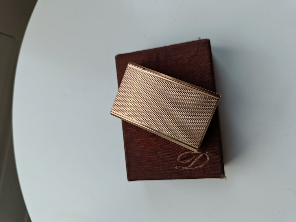 Mint S.T. Dupont Ligne 1 pattern gold with box and papers