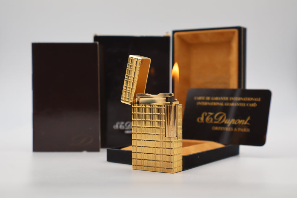 S.T. Dupont Ligne 1 gold Prince of Wales lighter NEW OLD STOCK