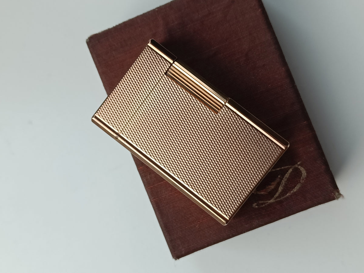 Mint S.T. Dupont Ligne 1 pattern gold with box and papers
