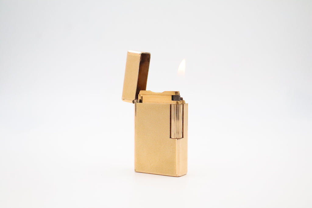 Vintage 1980s S.T. Dupont Ligne 1 gold lighter, large Grand Modele