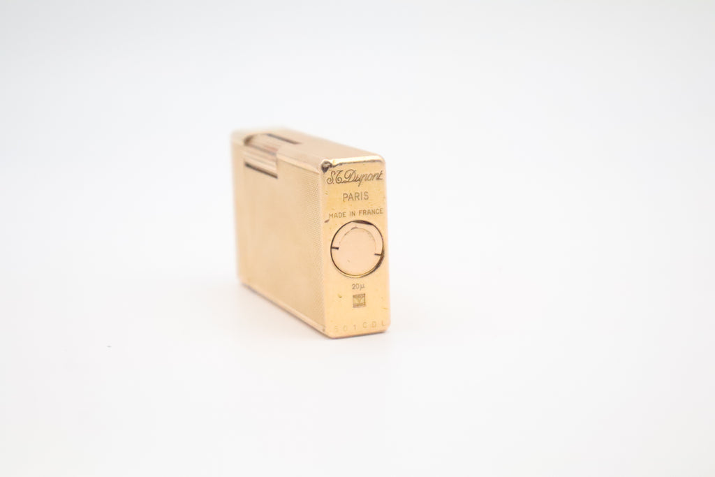 Vintage 1980s S.T. Dupont Ligne 1 gold lighter, large Grand Modele