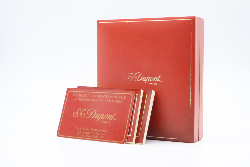 S.T. Dupont Ligne 1 Chinese lacquer mosaic French Revolution limited edition lighter in red and blue, with original box