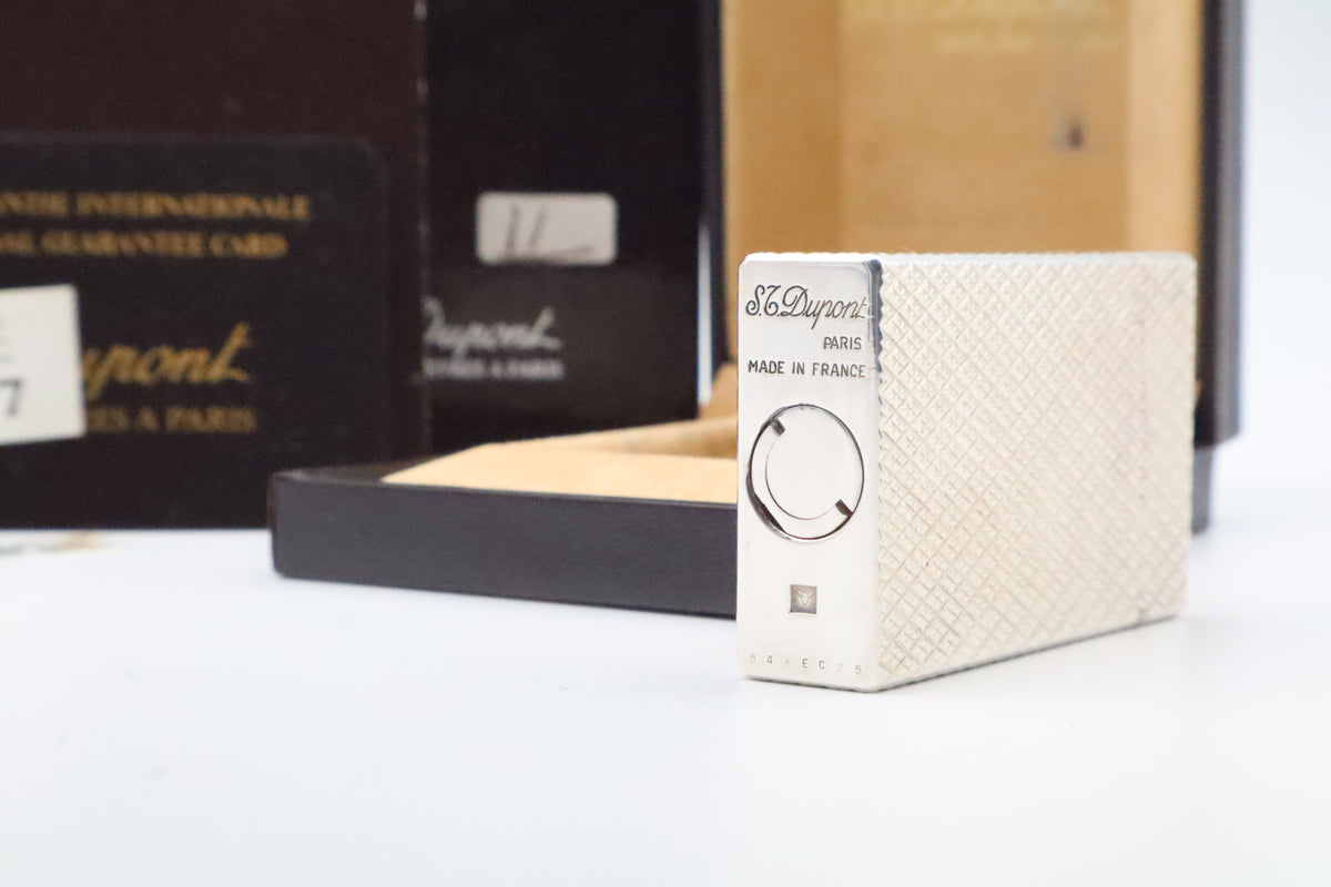 S.T. Dupont Ligne 1 large silver Etoile lighter, new old stock, with box and papers