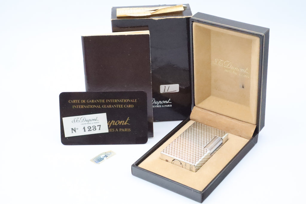 S.T. Dupont Ligne 1 large silver Etoile lighter, new old stock, with box and papers