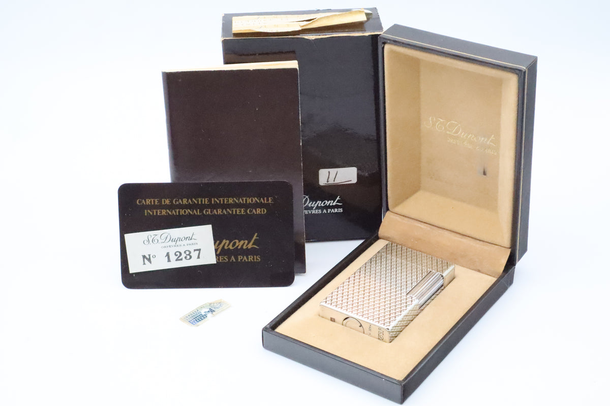 S.T. Dupont Ligne 1 large silver Etoile lighter, new old stock, with box and papers