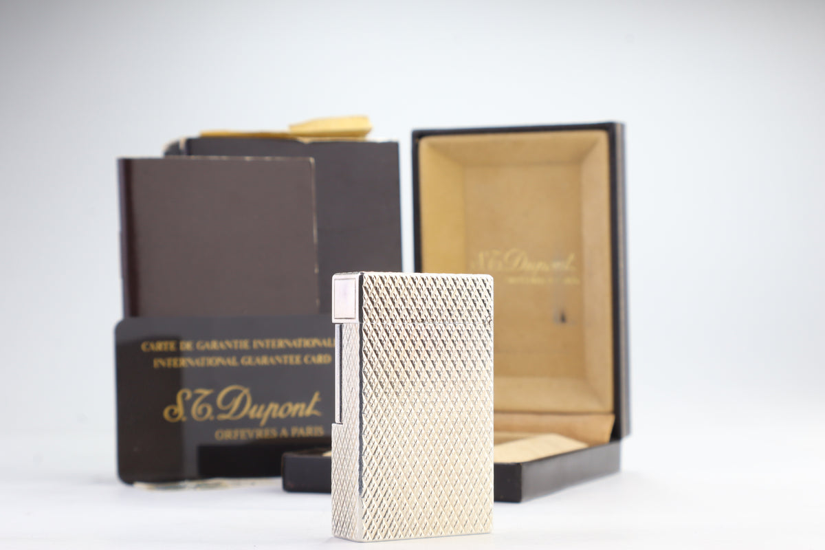 S.T. Dupont Ligne 1 large silver Etoile lighter, new old stock, with box and papers