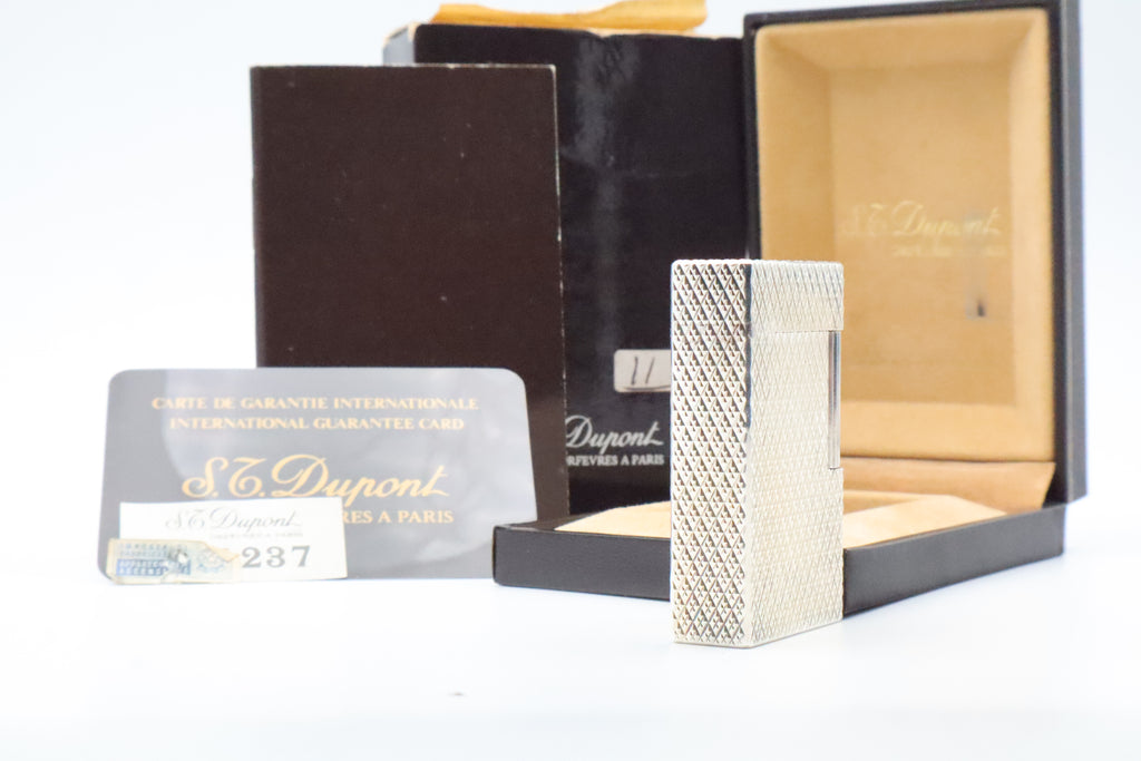 S.T. Dupont Ligne 1 large silver Etoile lighter, new old stock, with box and papers