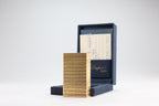 S.T. Dupont Ligne 1 BR large gold lighter with a squared quadrillage pattern, with its navy box and guarantee card