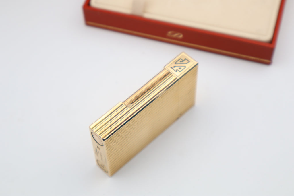 S.T. Dupont Ligne 2 Gold vertical stripes with box