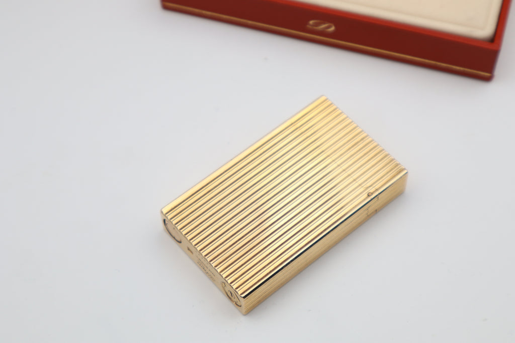 S.T. Dupont Ligne 2 Gold vertical stripes with box