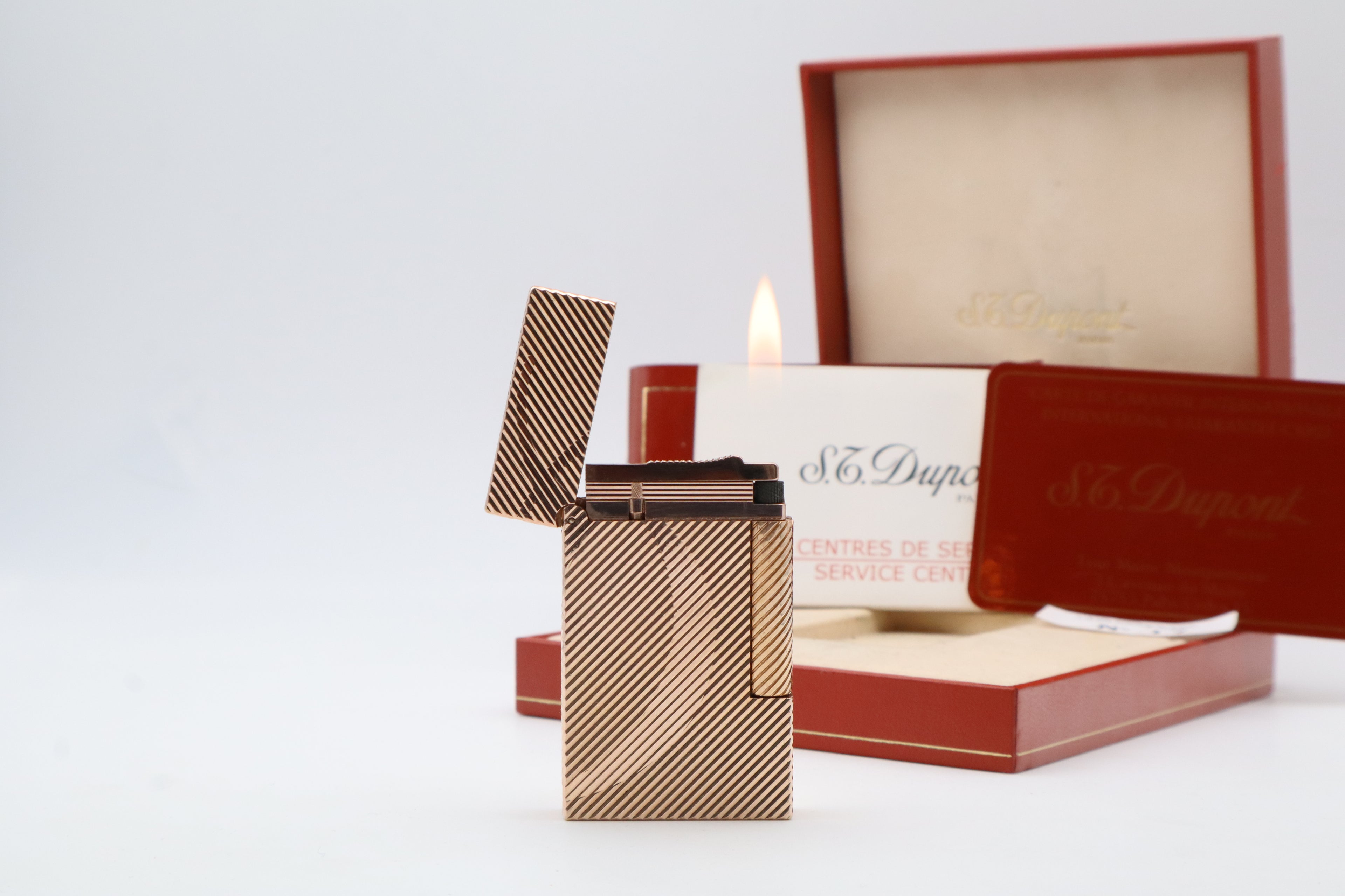 S.T. Dupont Ligne 2 'D' Rose Gold with box and papers
