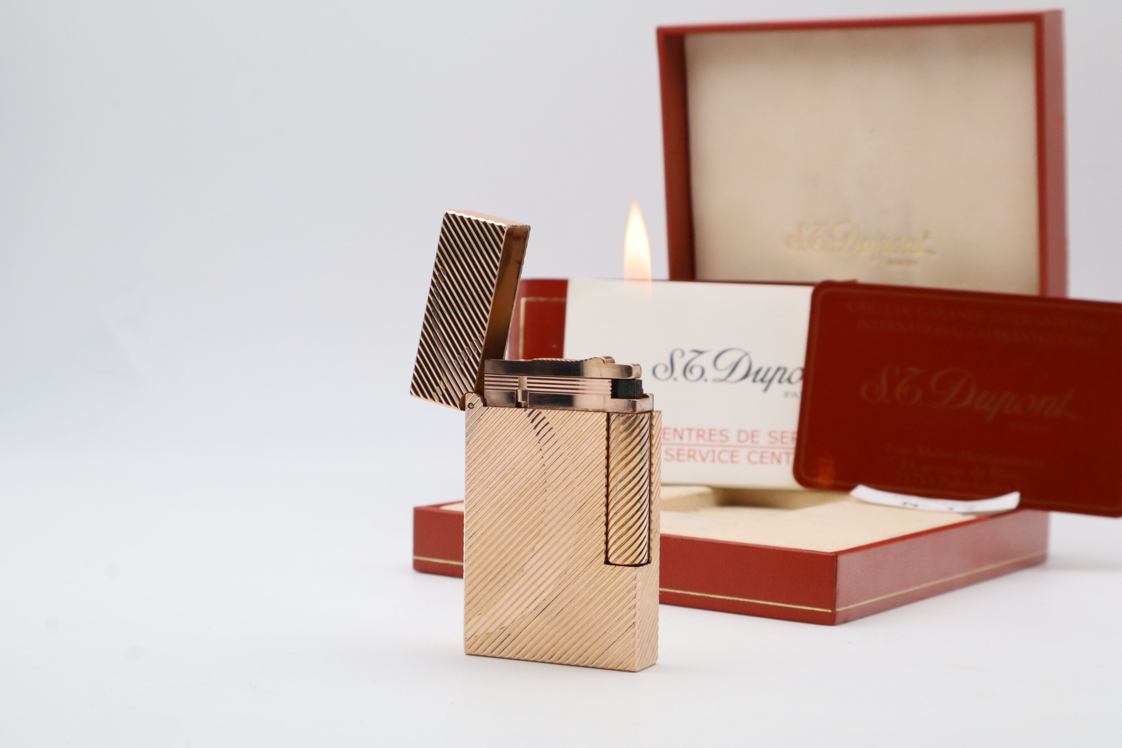 S.T. Dupont Ligne 2 'D' Rose Gold with box and papers