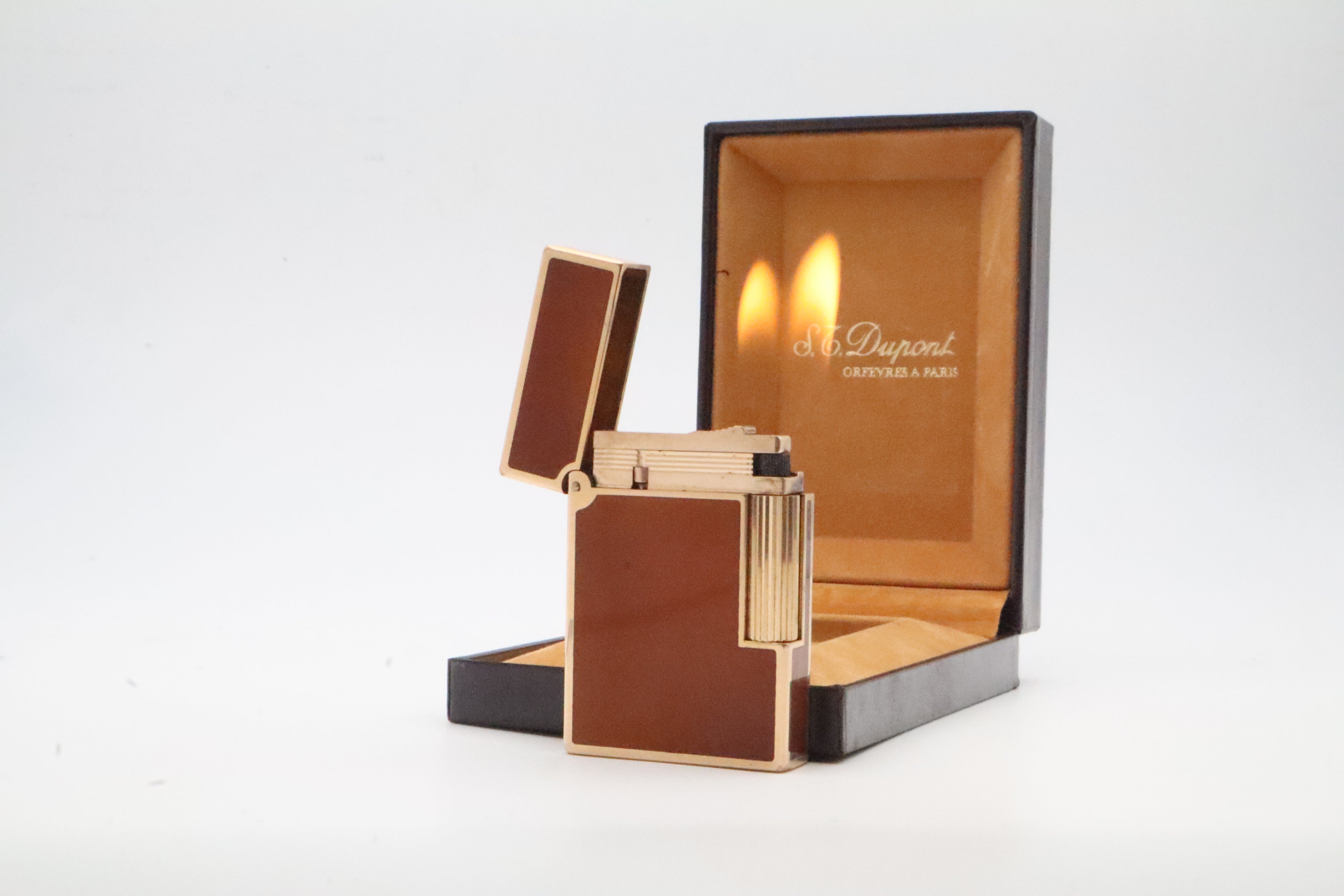 S.T. Dupont Ligne 2 Dual Flame Brown Laque de Chine with box