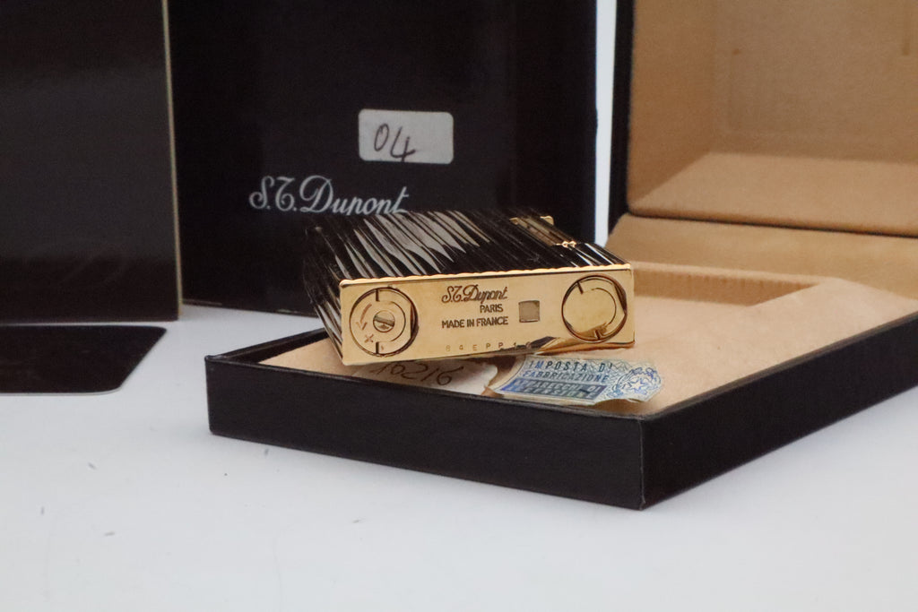 S.T. Dupont Ligne 2 gold vertical stripes NOS lighter