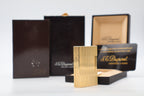 S.T. Dupont Ligne 2 gold vertical stripes NEW OLD STOCK lighter small model