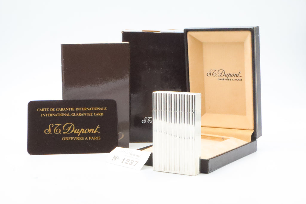 S.T. Dupont Ligne 2 Grand Modele large silver stripes lighter, new old stock