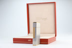 Vintage 1990s S.T. Dupont Ligne 2 Grand Modele brushed silver lighter with box