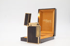 S.T. Dupont Ligne 2 Grand Modele lighter with real wood inlay and gold trim, with original box
