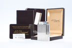 S.T. Dupont Ligne 2 Grand Modele large silver vertical stripes lighter, new old stock, with box and papers