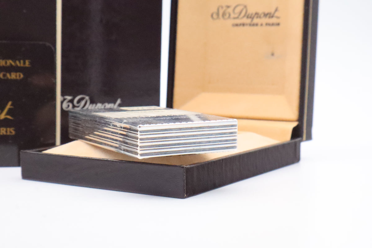 S.T. Dupont Ligne 2 Grand Modele large silver vertical stripes lighter, new old stock, with box and papers