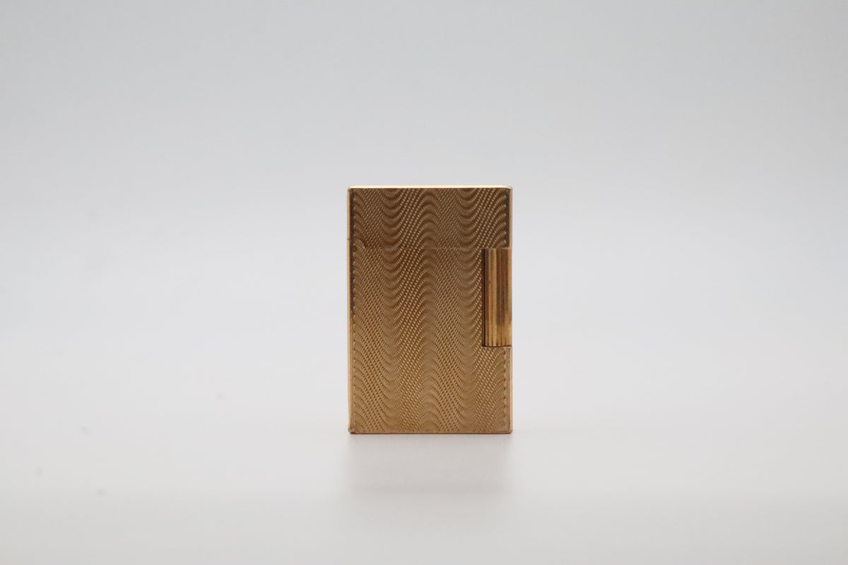 S.T. Dupont Ligne 2 Petit Modele small gold wavy pattern lighter with dual flame