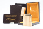 S.T. Dupont Ligne 2 Petit Modele small gold wavy pattern lighter, new old stock, with box and papers