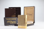 S.T. Dupont Ligne 2 Petit Modele small gold vertical stripes lighter, new old stock, with box and papers